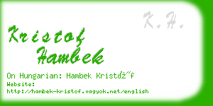 kristof hambek business card